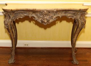 Appraisal: ITALIAN HAND CARVED CONSOLE TABLE ITALIAN HAND CARVED CONSOLE TABLE