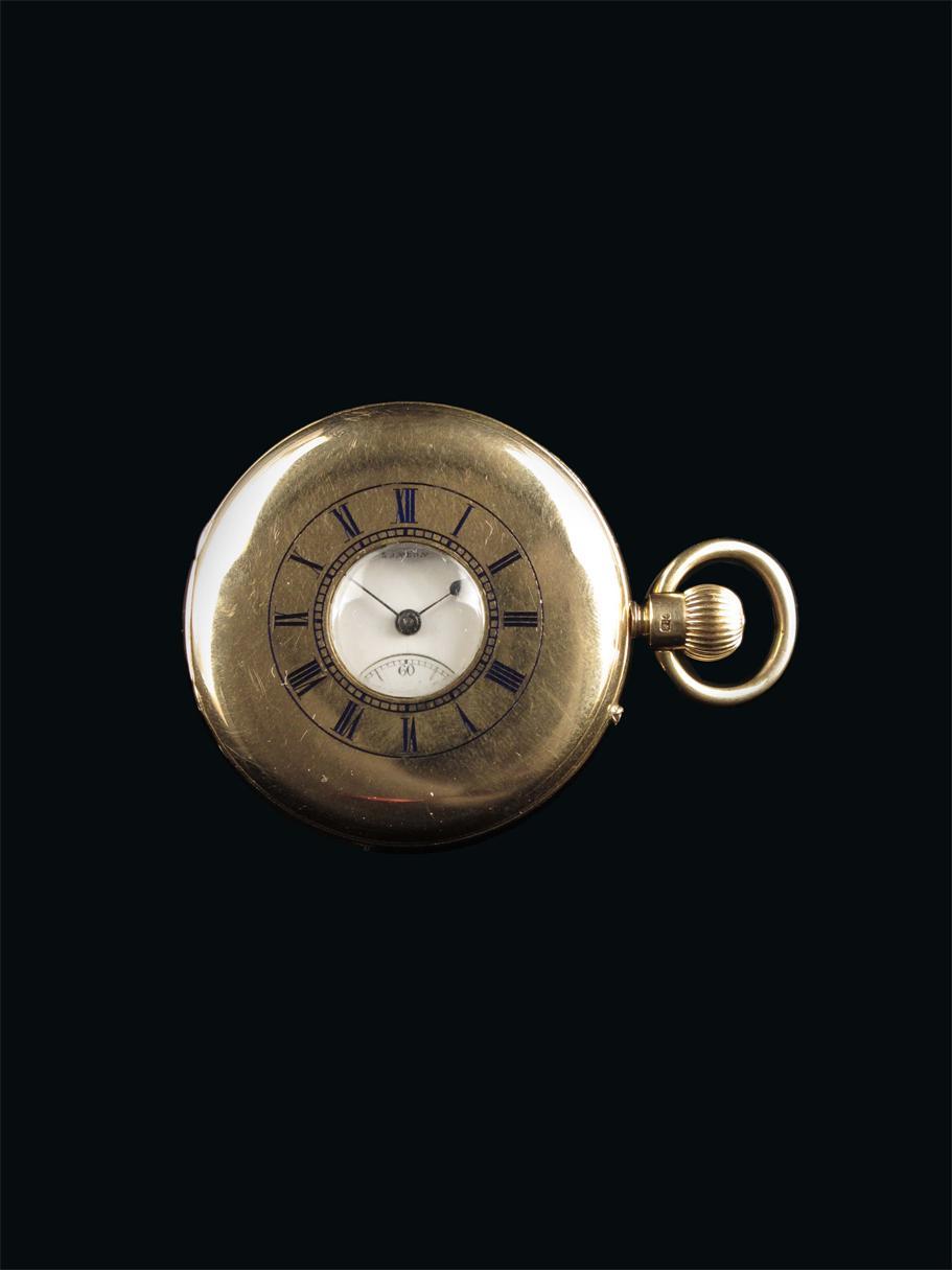 Appraisal: An ct gold half hunting case keyless lever watch