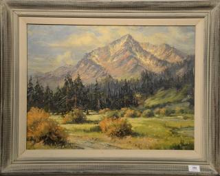 Appraisal: Eric Sloane - oil on canvas Mt Tallac Mountainous Landscape