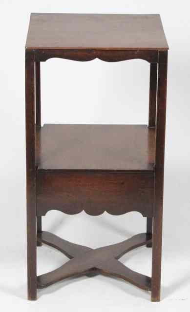 Appraisal: A Georgian mahogany square washstand with platform base and flat