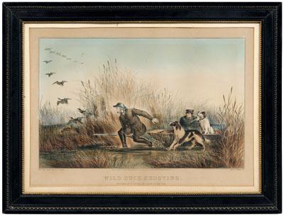 Appraisal: N Currier lithograph medium folio Wild Duck Shooting after Francis