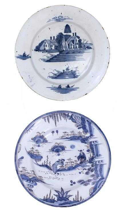 Appraisal: A GERMAN FAIENCE DISH POSSIBLY HANAU painted in manganese and