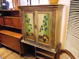 Appraisal: PAINTED CUPBOARD