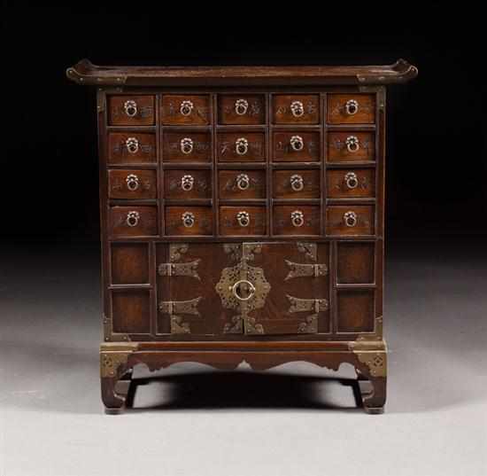 Appraisal: Oriental apothecary cabinet -drawer two-door in H in W in