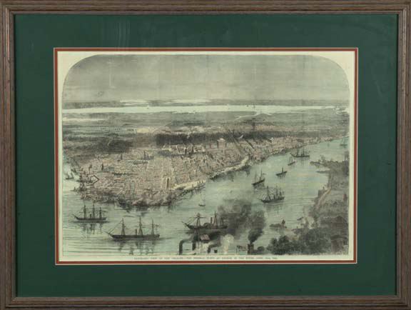 Appraisal: th Century Hand-Colored Newspaper Illustration depicting a Panoramic View of