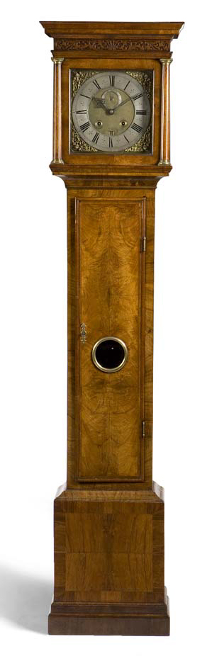 Appraisal: A George I month going walnut longcase clock By John