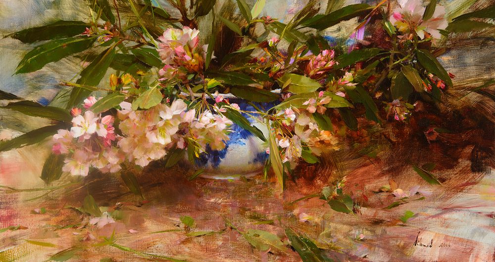 Appraisal: Richard Schmid b Rhododendrons and Blue Bowl Richard Schmid b