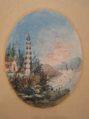 Appraisal: A group of five Chinese watercolours c each oval x