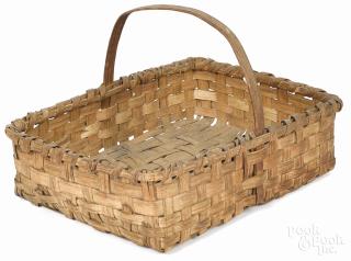 Appraisal: Split oak gathering basket '' h '' w