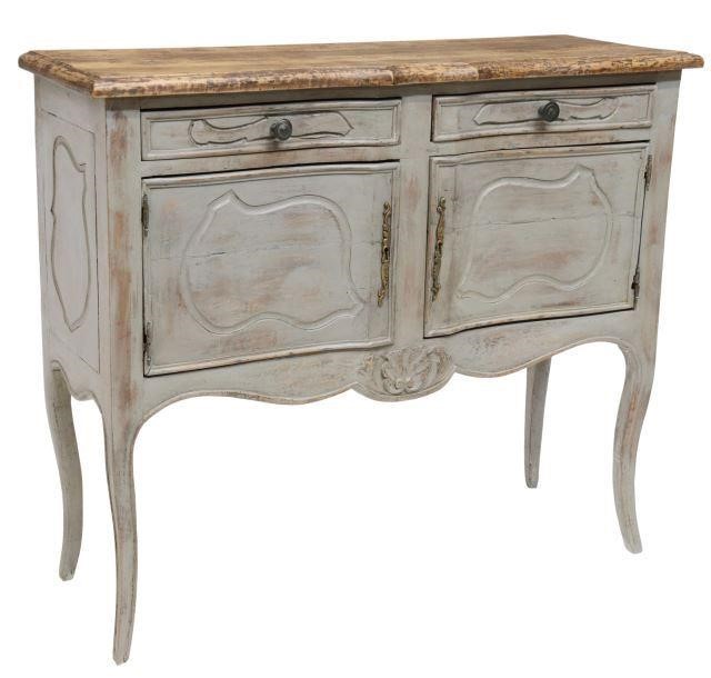 Appraisal: French Louis XV style sideboard server early th c distressed