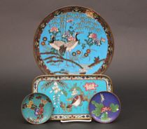 Appraisal: A Group Of Blue Cloisonn Items ca Late th Early