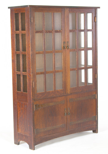 Appraisal: L J G STICKLEY Double-door china cabinet with three fixed