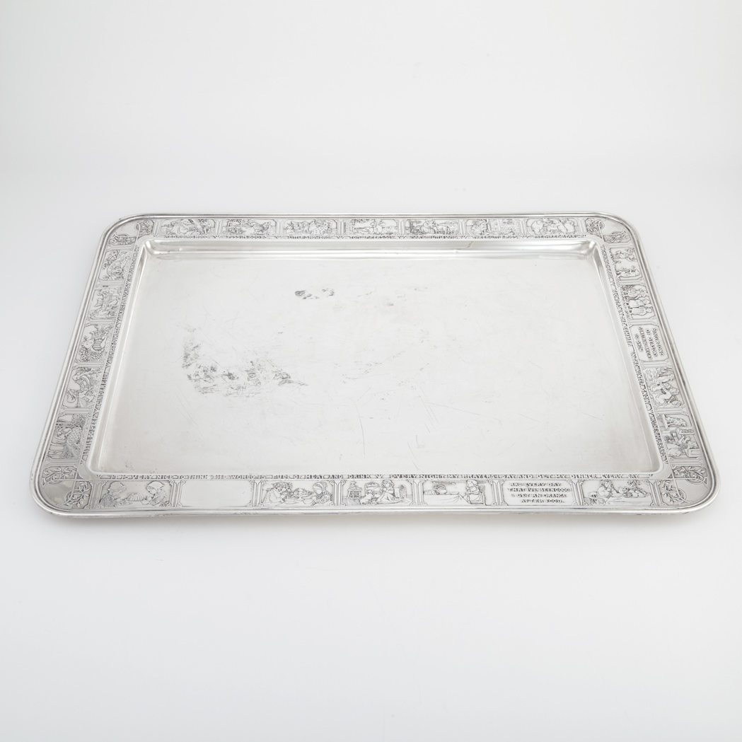 Appraisal: William B Kerr Sterling Silver Child's Tray Circa Of rectangular