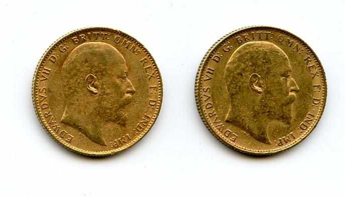 Appraisal: Australia Edward VII Sovereigns -P KM- One has some light