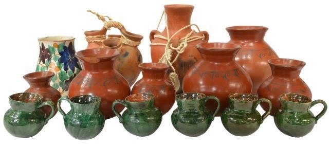 Appraisal: lot of Mexican ceramic pottery table items comprising red clay