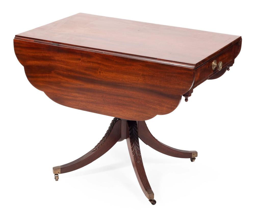 Appraisal: FEDERAL ONE-DRAWER DROP-LEAF BREAKFAST TABLE NEW YORK CIRCA HEIGHT WIDTH