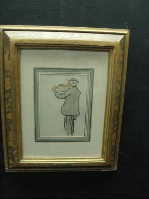 Appraisal: VILLON J Print of a Violinist Signed lower left From