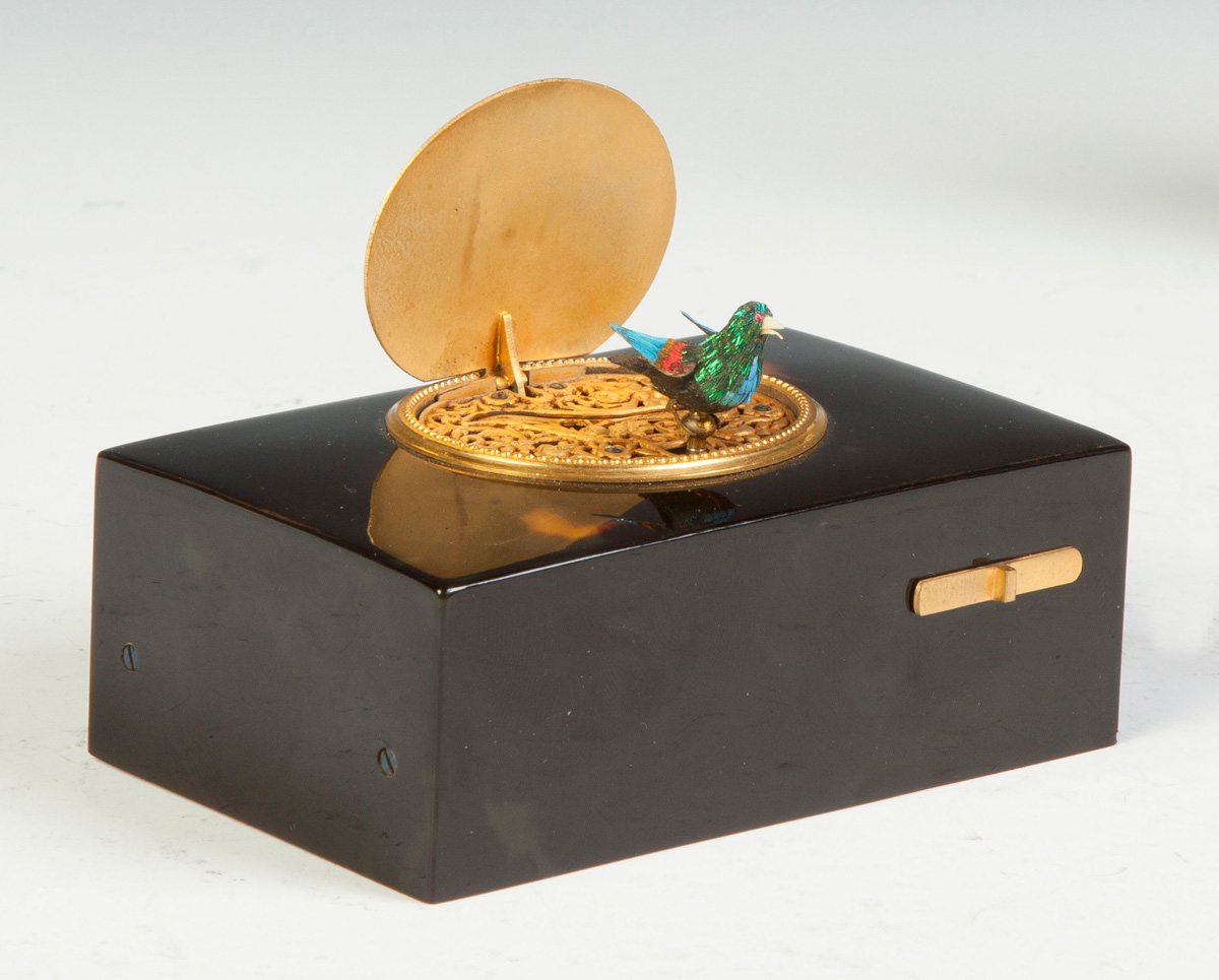 Appraisal: Fine Rare Singing Bird Box Attr to Patek Philippe K