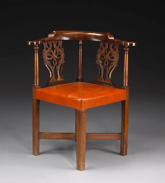 Appraisal: A George III mahogany corner armchair last quarter th century