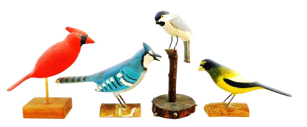 Appraisal: Four Maine carvings of birds late th C all signed