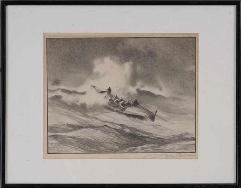 Appraisal: GORDAN GRANT - THE LIFE BOAT Lithograph signed lower right