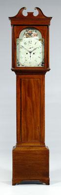 Appraisal: Georgian mahogany tall case clock hood with inlaid broken arch