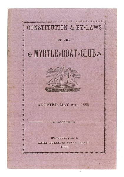 Appraisal: MYRTLE BOAT CLUB Constitution amp By-Laws of the Myrtle Boat