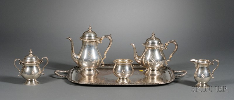 Appraisal: Five Piece Fisher Sterling Kent Pattern Tea and Coffee Service