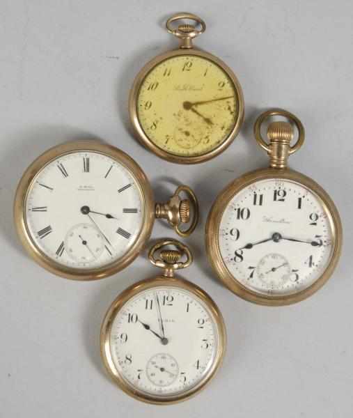 Appraisal: Lot of Open Face Pocket Watches Description Elgin working A