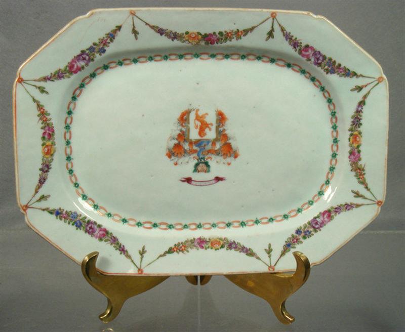 Appraisal: th c Chinese export armorial porcelain plate Famille rose decoration