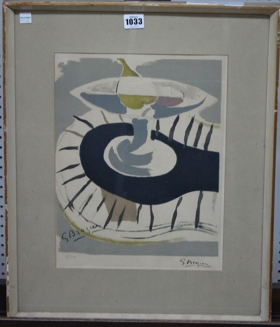 Appraisal: Georges Braque - Compotier colour lithograph stamped numbered cm x