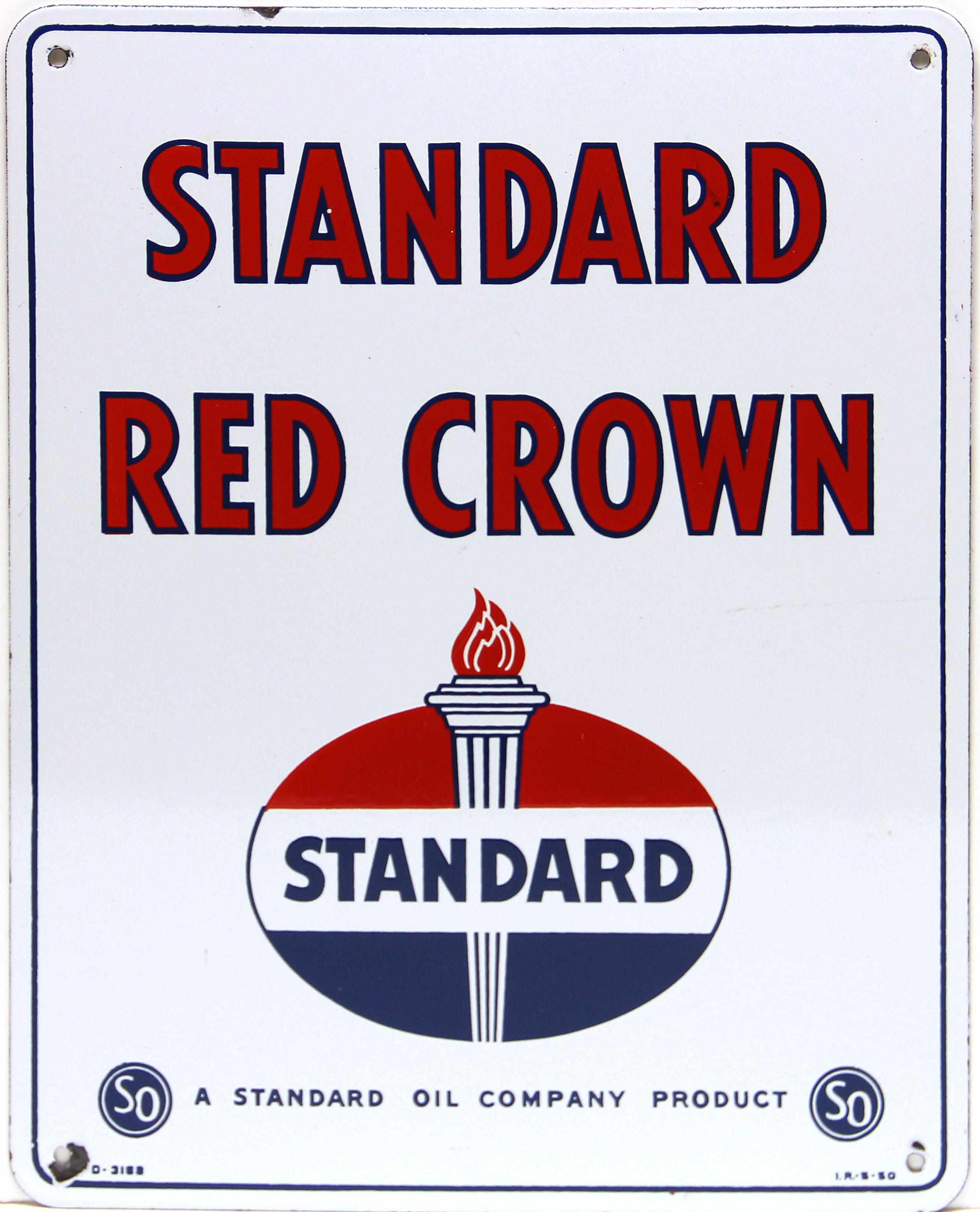 Appraisal: A Standard Red Crown pump plate multi-colored porcelain enamel X