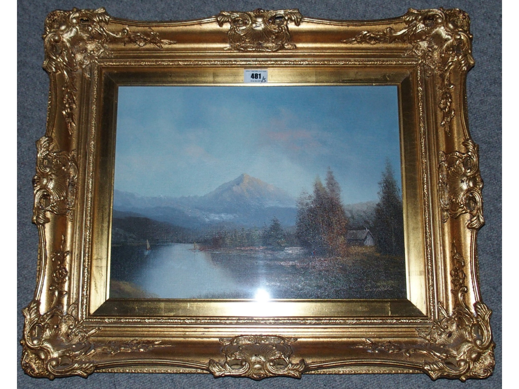 Appraisal: SCOTTISH SCHOOL th Century Highland loch and mountains signed Campbell