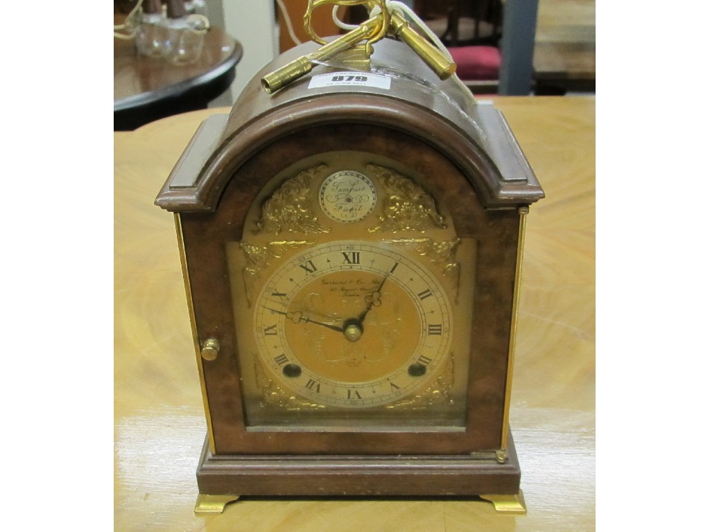 Appraisal: Elliot walnut cased mantel clock