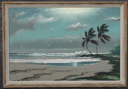 Appraisal: NEWTON Samuel American th C Florida Highwaymen Beach scene OIL