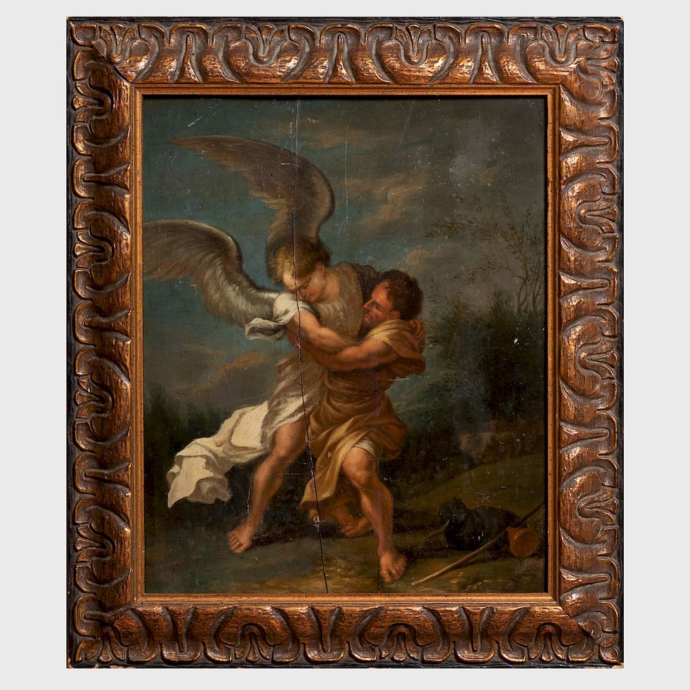 Appraisal: After Salvator Rosa - Jacob Wrestling with the Angel Oil