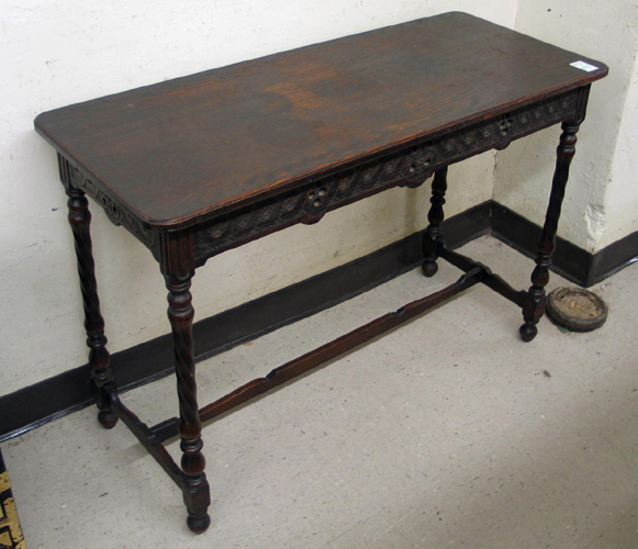 Appraisal: AN OAK CONSOLE TABLE American c 's having a long