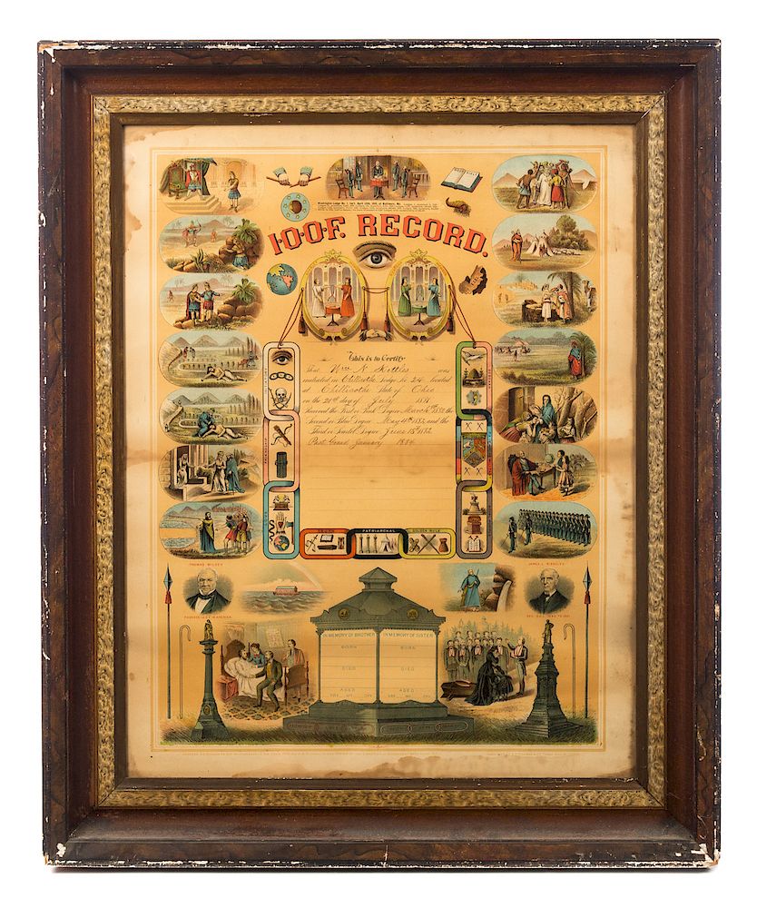 Appraisal: IOOF Chillicothe Lodge Record Measures tall wide Good original condition