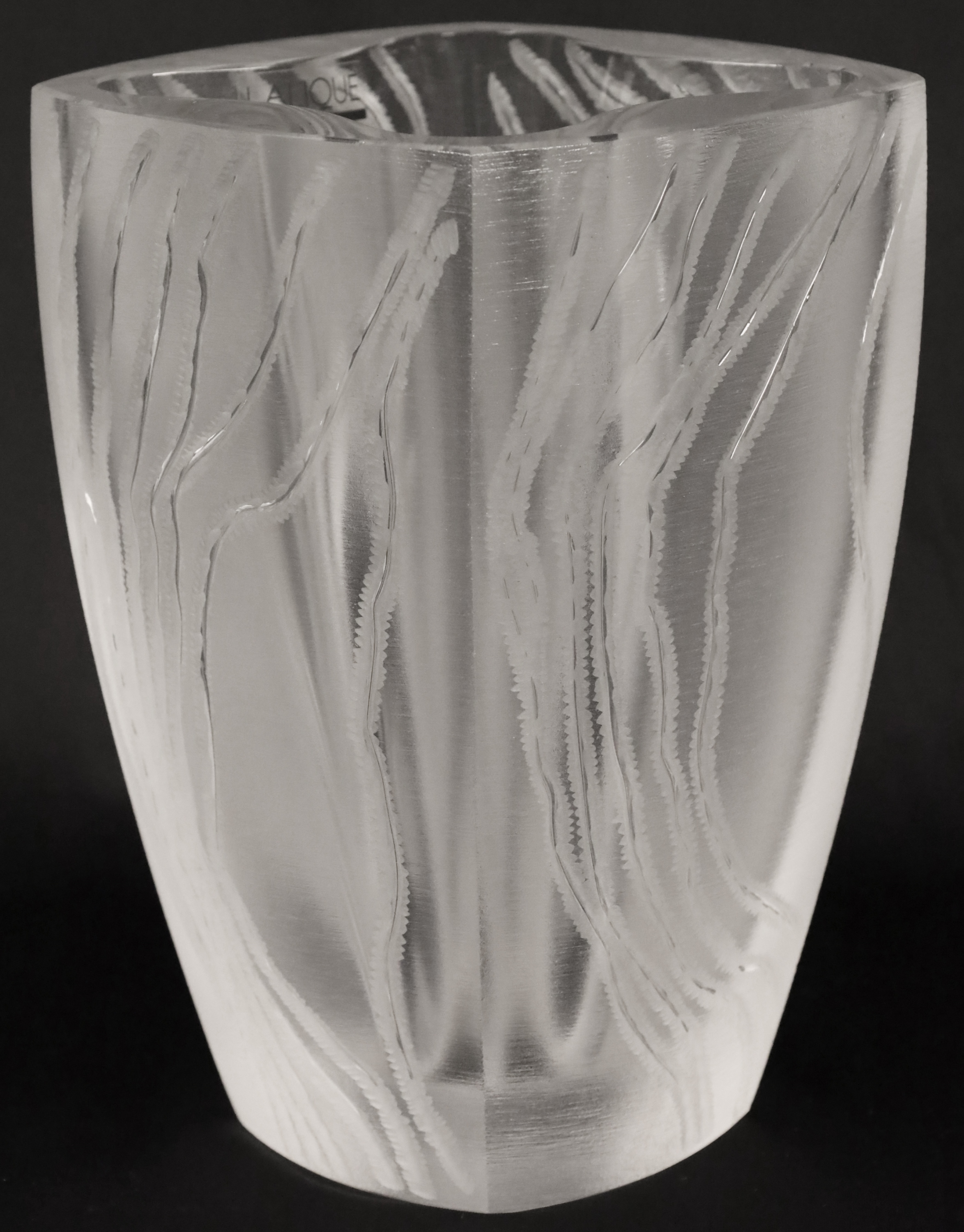 Appraisal: LALIQUE YASNA VASE Frosted crystal Yasna vase by Lalique etched