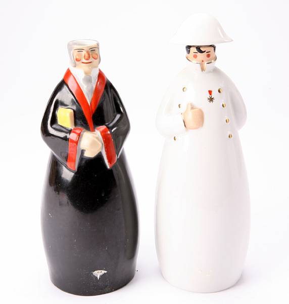 Appraisal: A pair of Robj porcelain figural liquor bottles now lacking