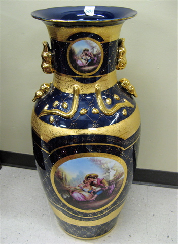 Appraisal: SINO-EUROPEAN PORCELAIN FLOOR VASE the exterior decorated in French Sevres