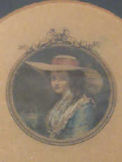 Appraisal: A hand painted miniature of a Victorian lady approx x