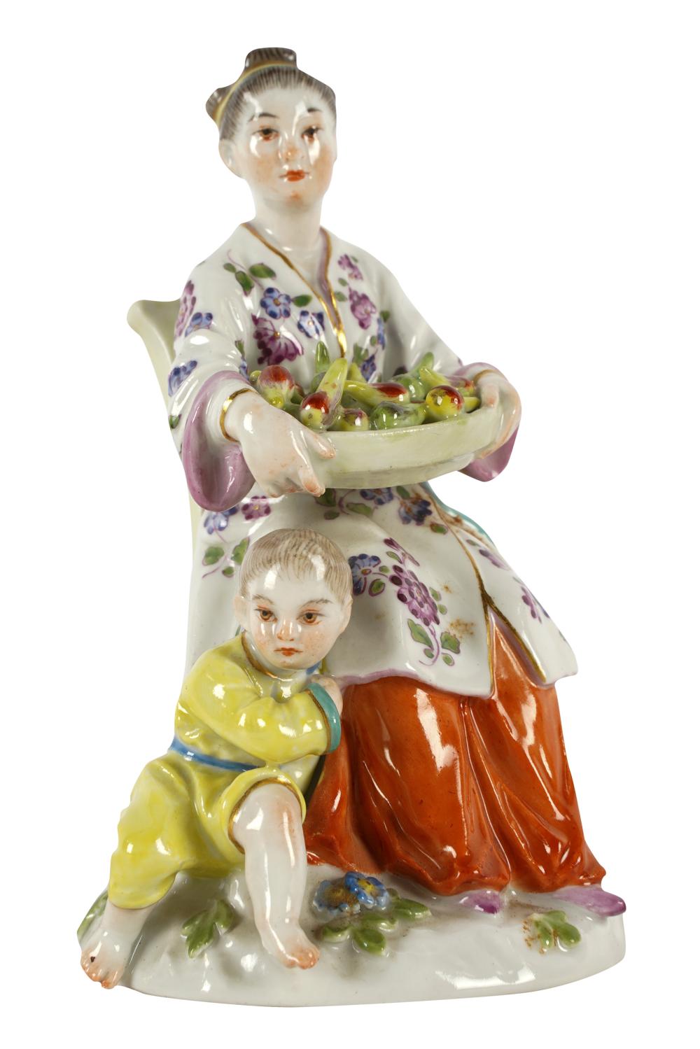 Appraisal: MEISSEN FIGURINEdepicting woman and child signed underside Provenance The Estate