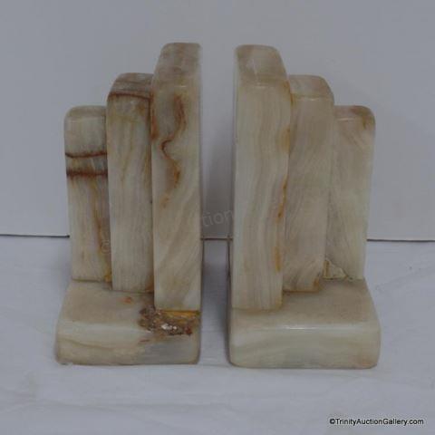 Appraisal: Vintage Set of Mid Century Marble Bookends From an estate