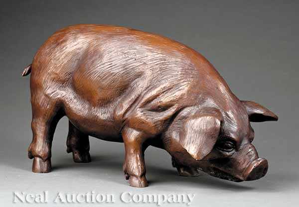 Appraisal: A French Cabinet Bronze of a Boar th c after