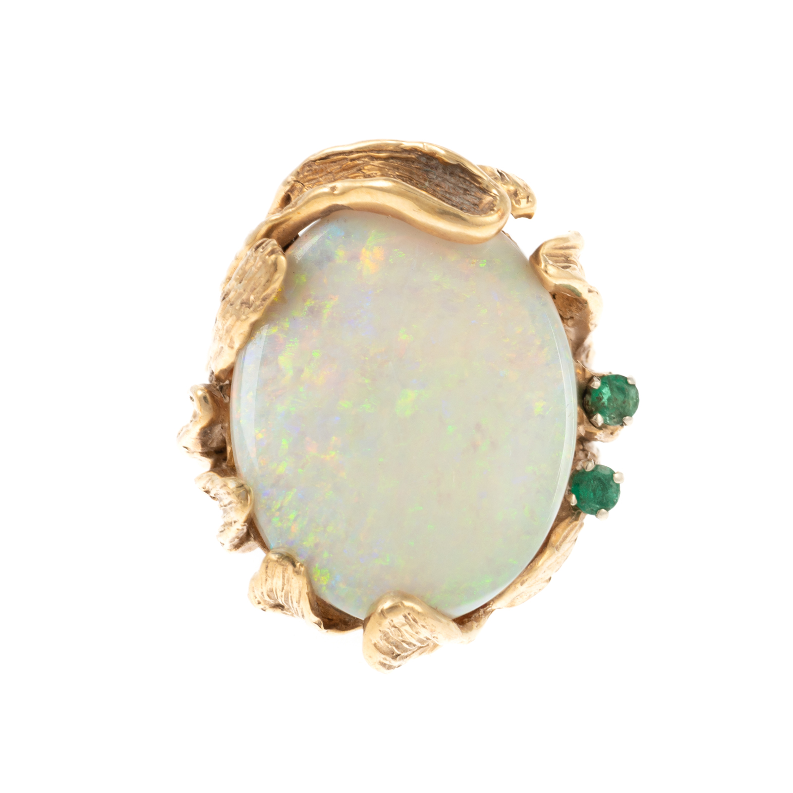 Appraisal: A S TEXTURED OPAL RING IN K K yellow gold