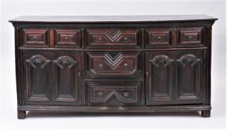 Appraisal: C English Jacobean Carved Oak Sideboard ENGLAND SECOND HALF TH