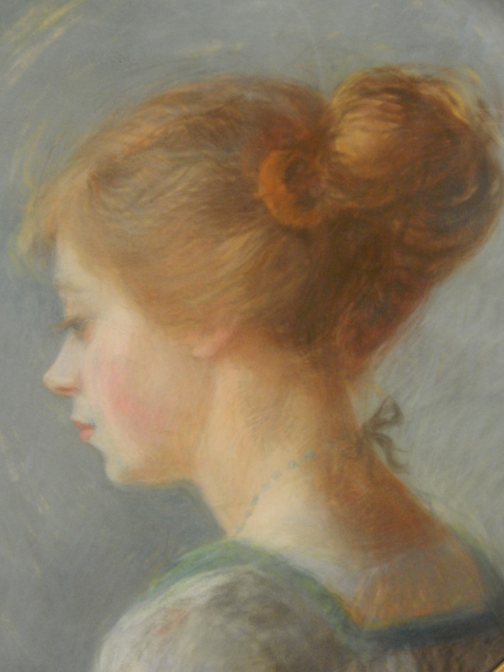 Appraisal: thC British School Head shoulders portrait of a young lady