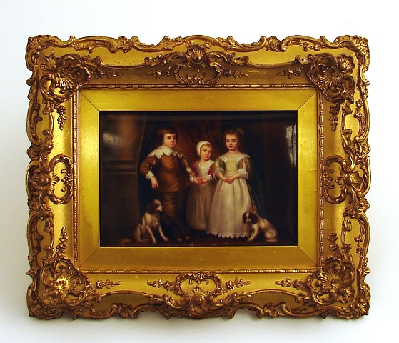 Appraisal: Oblong plaque x gilt frame Ship plus insurance