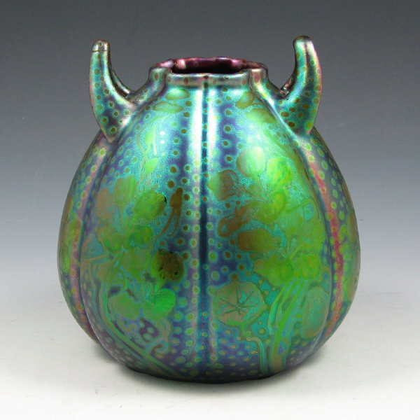 Appraisal: Weller Sicard handled vase and excellent glaze and color Brightly